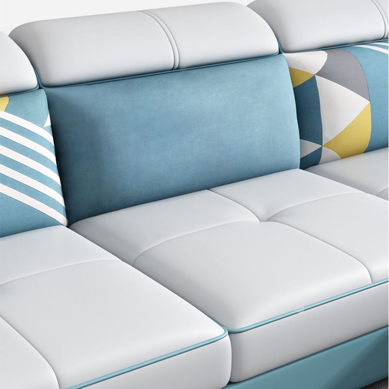 Faux Leather Removable Cushions Sloped Arms Sectionals with Storage and Wear-Resistant