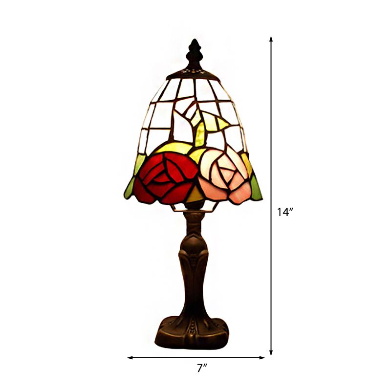 7 "/ 6" de grande cloche de la cloche Lumière de lecture avec une lampe de bureau de style Tiffany enrage rose en rose