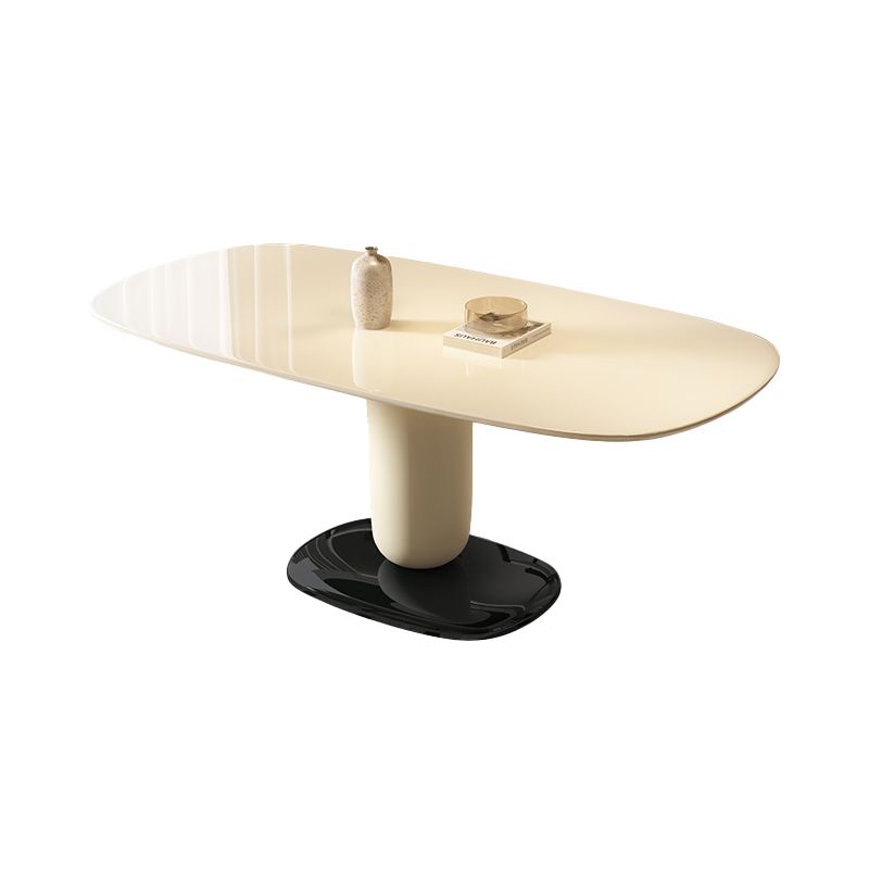 1/4/5 Pieces White Oval Wooden Pedestal Dining Furniture Set for Home
