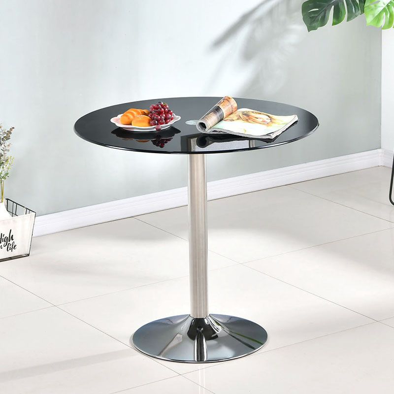 Glass Top Dining Table Modern Round Dining Table with Pedestal Base