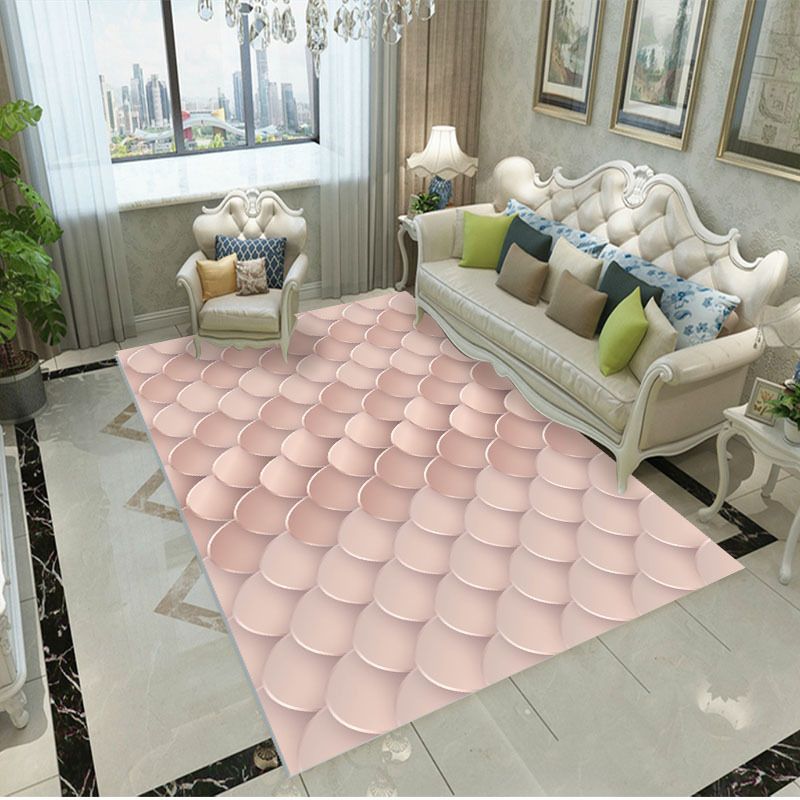 Purple Modern Rug Polyester Graphic Rug Non-Slip Backing Rug for Home Decor