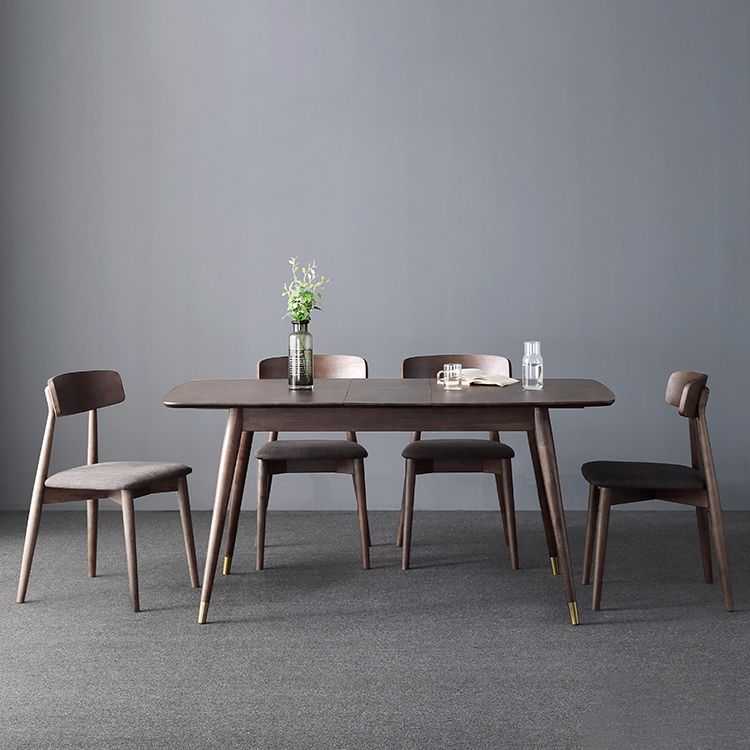Table à manger rectangulaire extensible table de chêne réglable moderne avec 4 jambes
