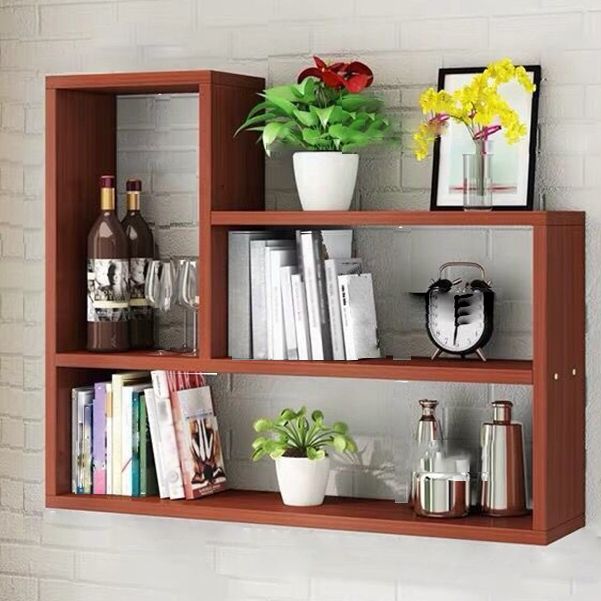 Modern Floating Book Shelf Wall Mounted Manufactured Wood Bookcase