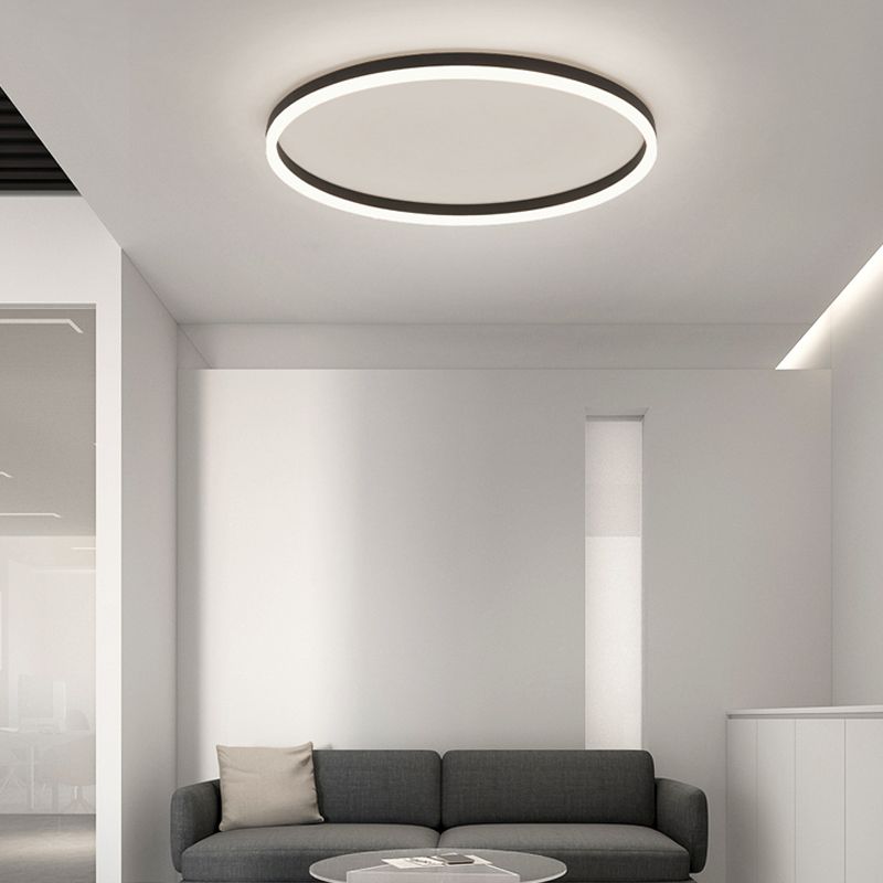Luminaires de plafond encastrés de simplicité noire de lumière montée par plafond de LED pour le salon