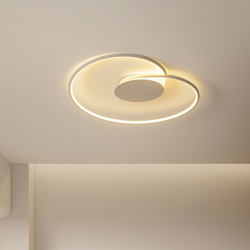 Single White Flush Mount Lighting Unique Ceiling Light for Living Room