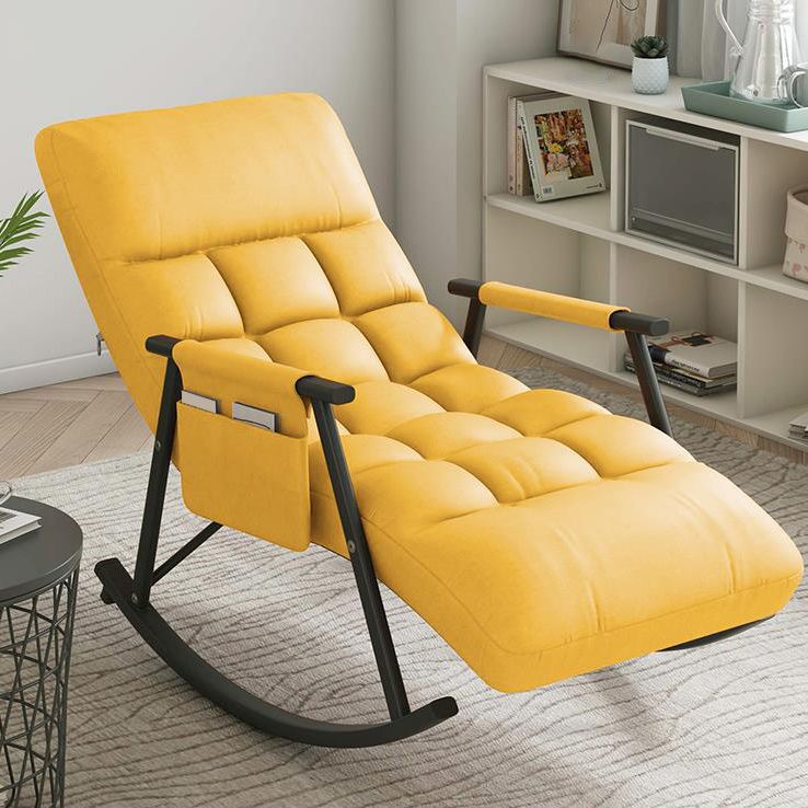 Single Leisure Modern Lazy Sofa Chair Iron Base Lounge Rocking Chair for Balcony