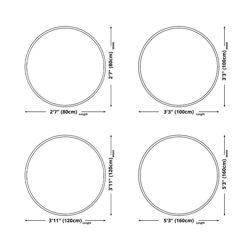 Artistic Round Carpet Modern Washable Indoor Rug Polyster Anti-Slip Area Carpet for Living Room