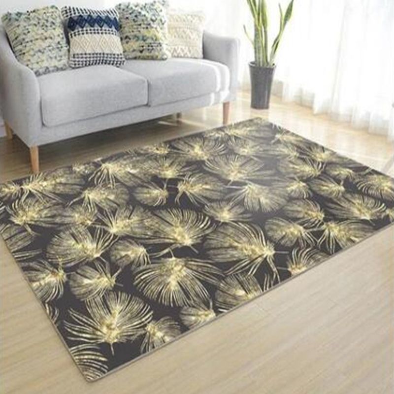 Contemporary Rug Polyester Abstract Rug Non-Slip Backing Rug for Home Decoration