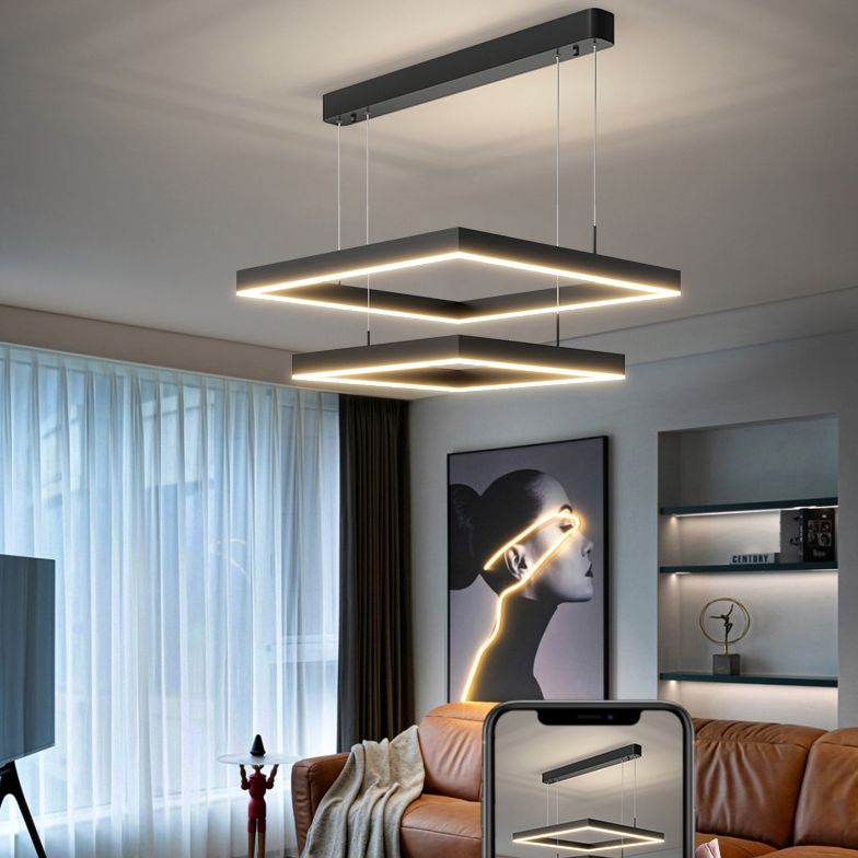 Luz de iluminación colgante cuadrado moderno kit de luz colgante de metal