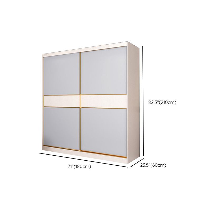 Coastal Style Wooden Wardrobe Cabinet Bedroom Sliding Doors Armoire