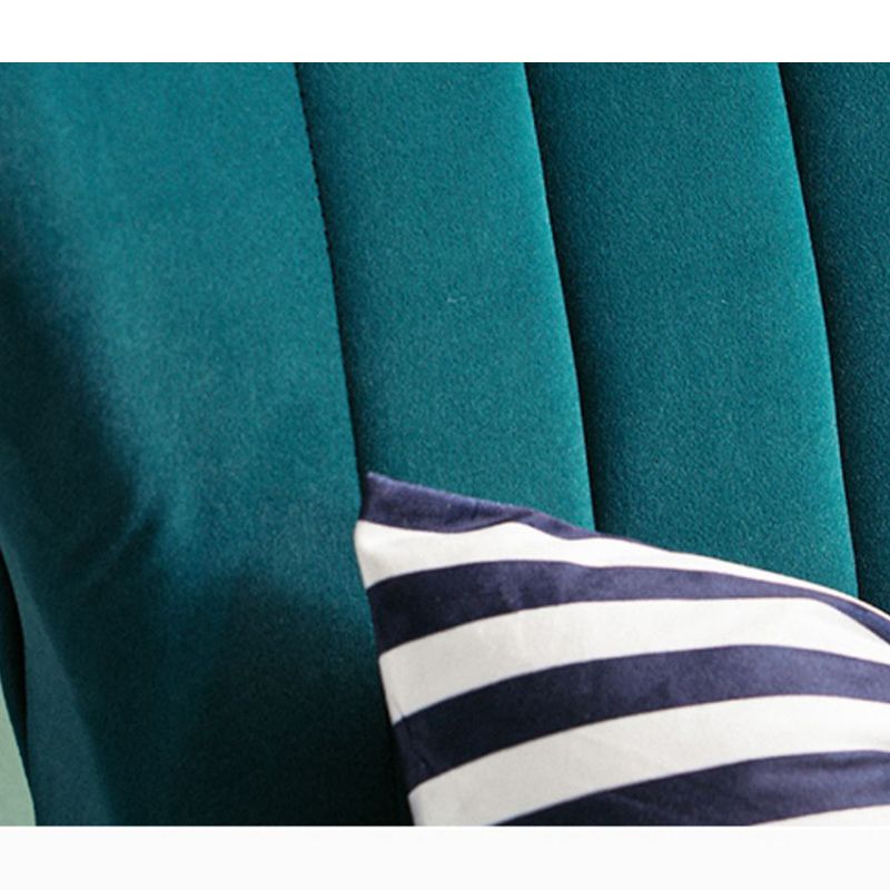 Scandinavian Accent Chair Velvet Wingback Chair with Sewn Pillow Back and Basic Four Legs