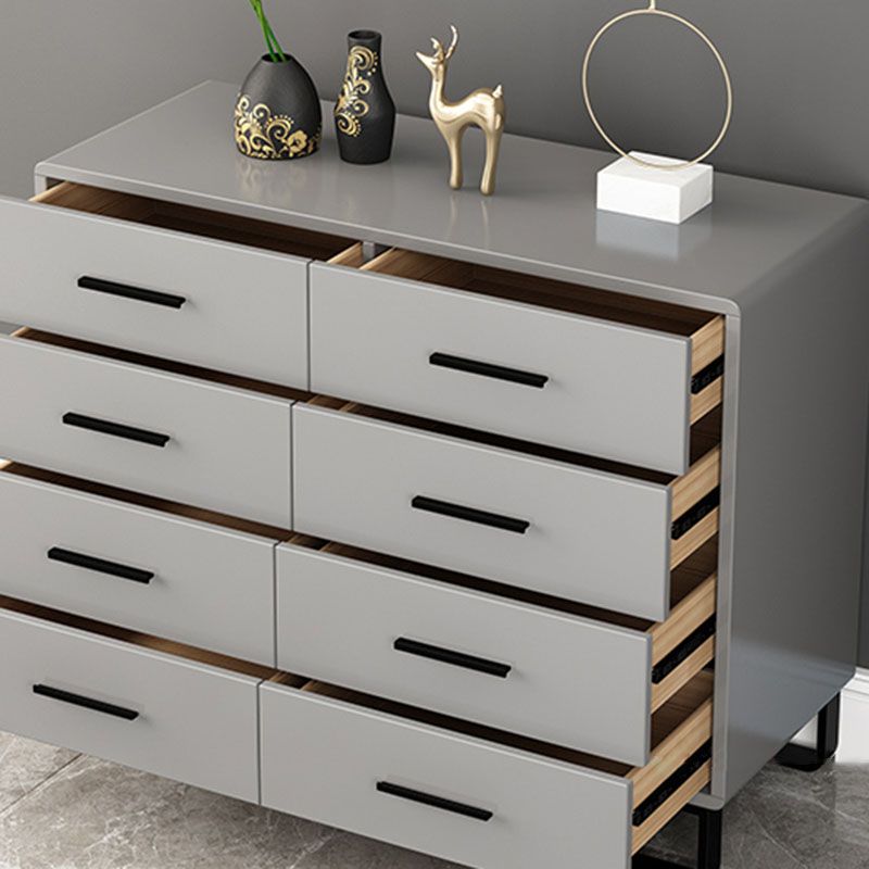 Contemporary Bedroom Chest 16" Wide Storage Chest in Gray with Drawers