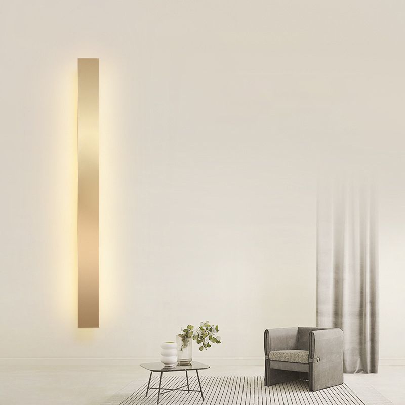 Aluminium staafvormige spoelwand SCONCE Minimalistisch goud vergulde LED -wandlampje voor woonkamer