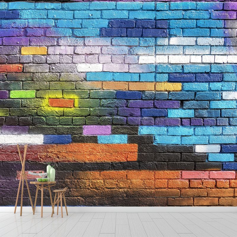 Customized Mildew Resistant Wall Mural Industrial Brick Wall Pattern Wall Covering