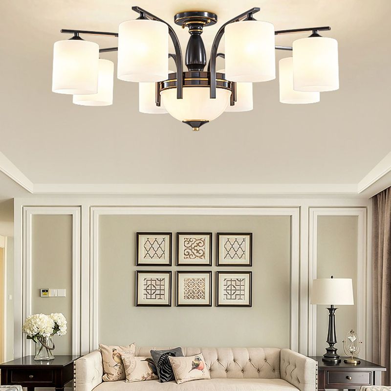 American Style Copper Ceiling Light Cylinder Shape Ceiling Lamp for Bedroom