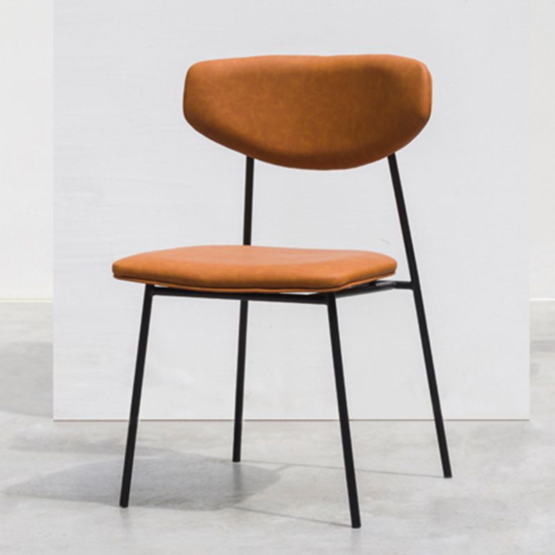 Upholstered Dining Chair Glam Style Open Back Side Chair for Indoor