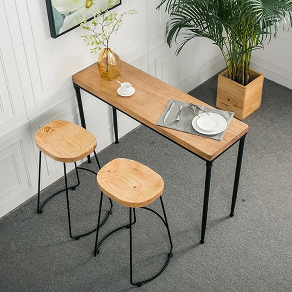 1/2/3 Pieces Industrial Rectangle Pub Table Set Solid Wood Counter Table Set