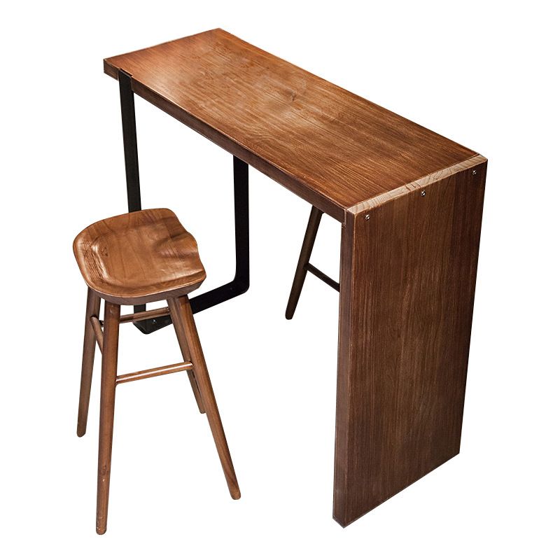 Rectangle Bar Table Set Modern 1/2/3 Pieces Solid Wood Counter Height Set