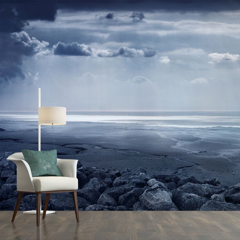 Grey Endless Flatland Wall Mural Stain-Proof Contemporary Living Room Wall Decor