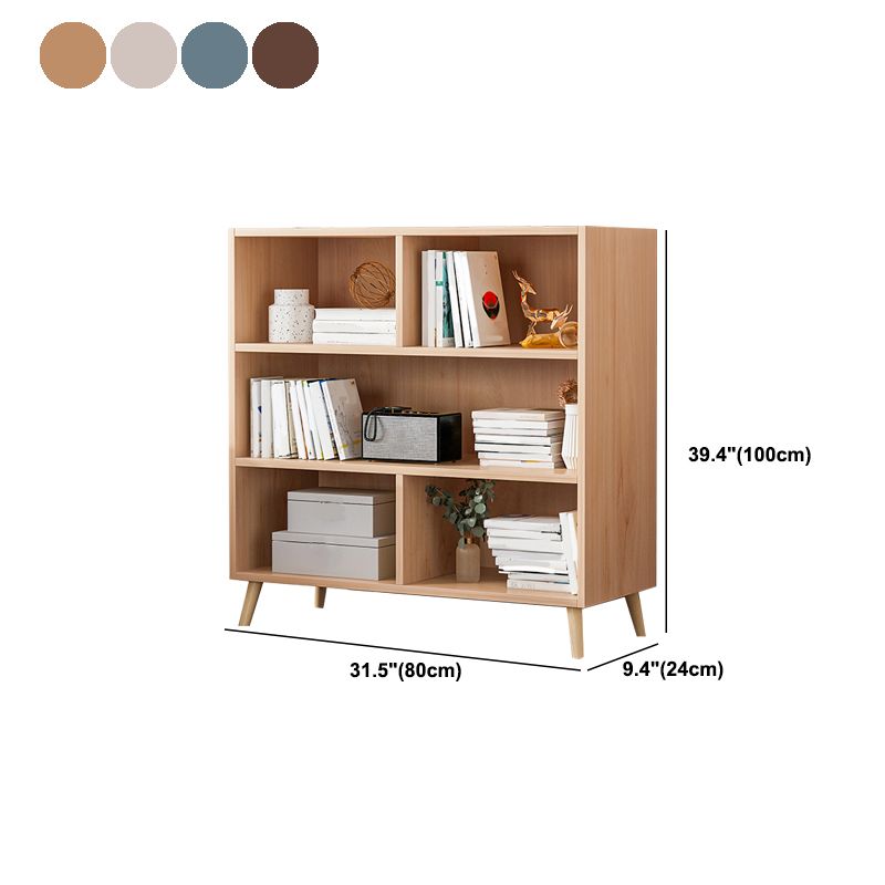 Modern Engineered Wood Book Shelf Closed Back Shelf Bookcase for Study Room