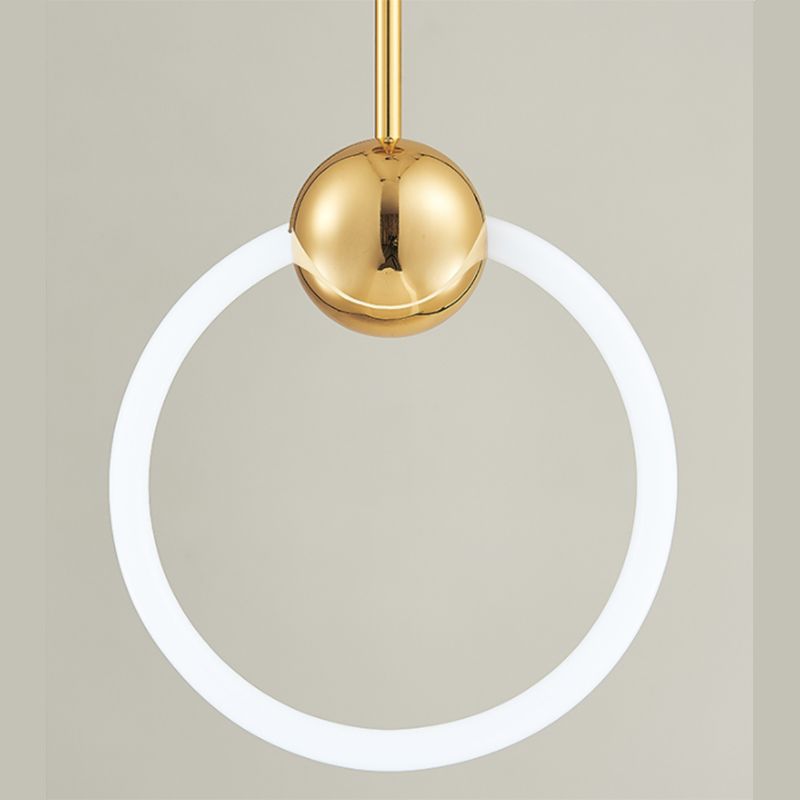 Gold Ring Ceiling Suspension Lamp Simplicity LED Metal Ceiling Pendant Light for Bedroom