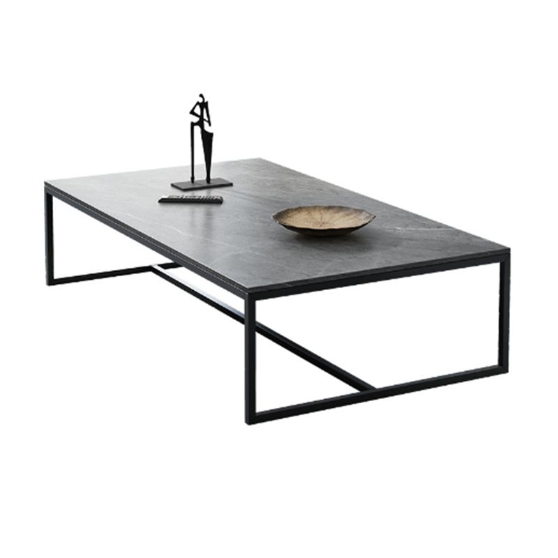 Trestle Type Base Rectangular Slate Table Board Ornate Style Coffee Table