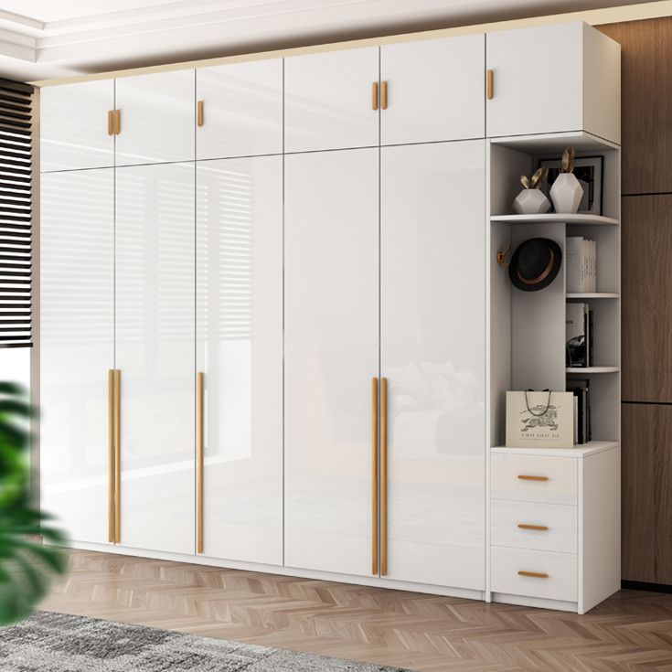 White Colour Wooden Wardrobe Soft Close Door Wardrobe Closet for Bedroom