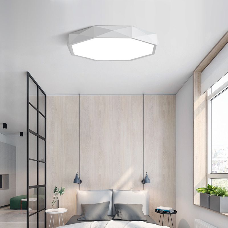 Luz de techo de LED acrílico geométrico en estilo creativo moderno Montaje de vaciado de hierro forjado para dormitorio