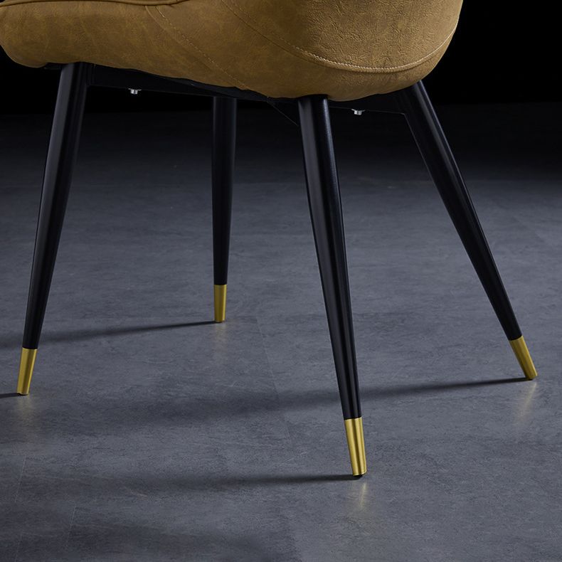 Chaise d'appoint de restaurant en cuir scandinave, finition mate, chaise de salle à manger Parsons
