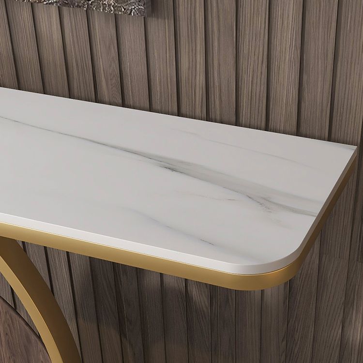Stone Rectangle Accent Table Modern 31.5-inch Tall Accent Table