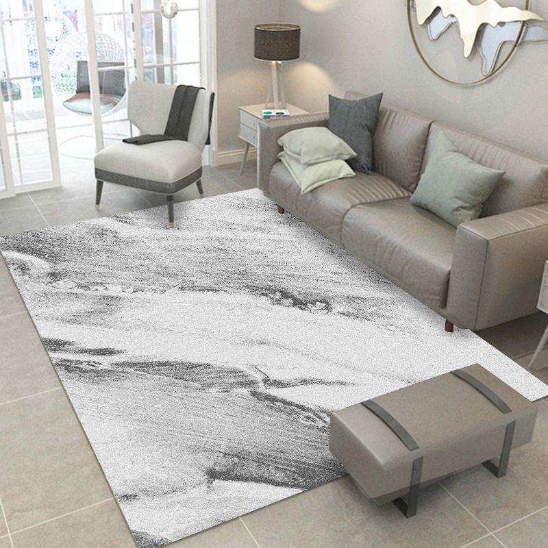 Modern Grey Rug Abstract Carpet Stain Resistant Indoor Rug for Living Room Bedroom
