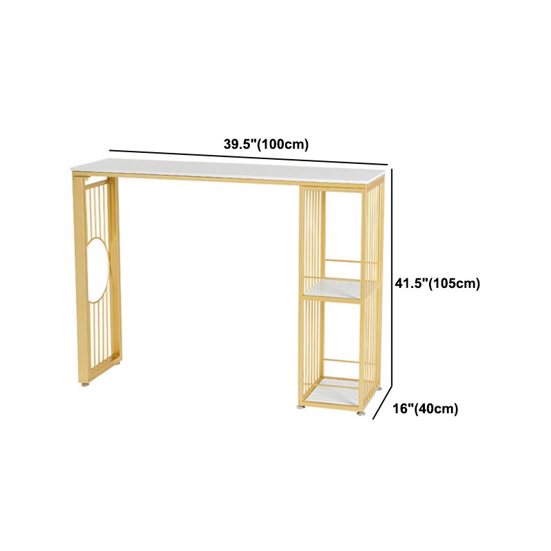 Glam Bar Table Set 1/2/3 Pieces Rectangle Stone Counter Table with High Stools for Kitchen