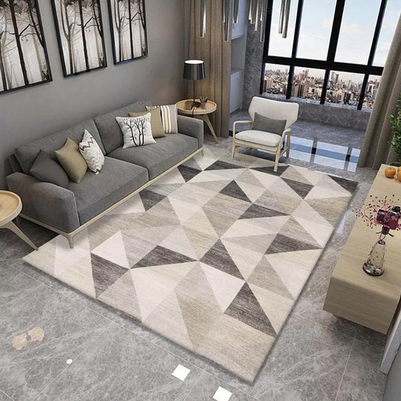 Multicolor Geometrical Print Rug Synthetics Modernist Rug Stain Resistant Non-Slip Backing Pet Friendly Rug for Great Room