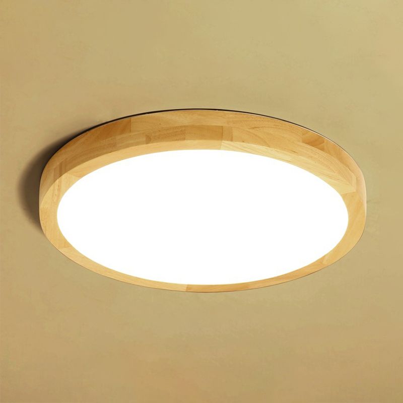 Geometrische Woonkamer Flush Fixture Houten Moderne Plafond Licht LED Flush Mount, Beige