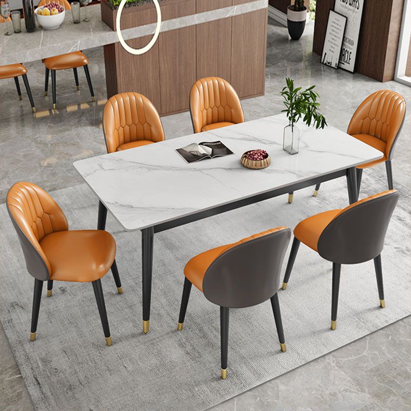 Modern Style Sintered Stone Dining Room Set with Rectangle Shape Dining Table Furniture