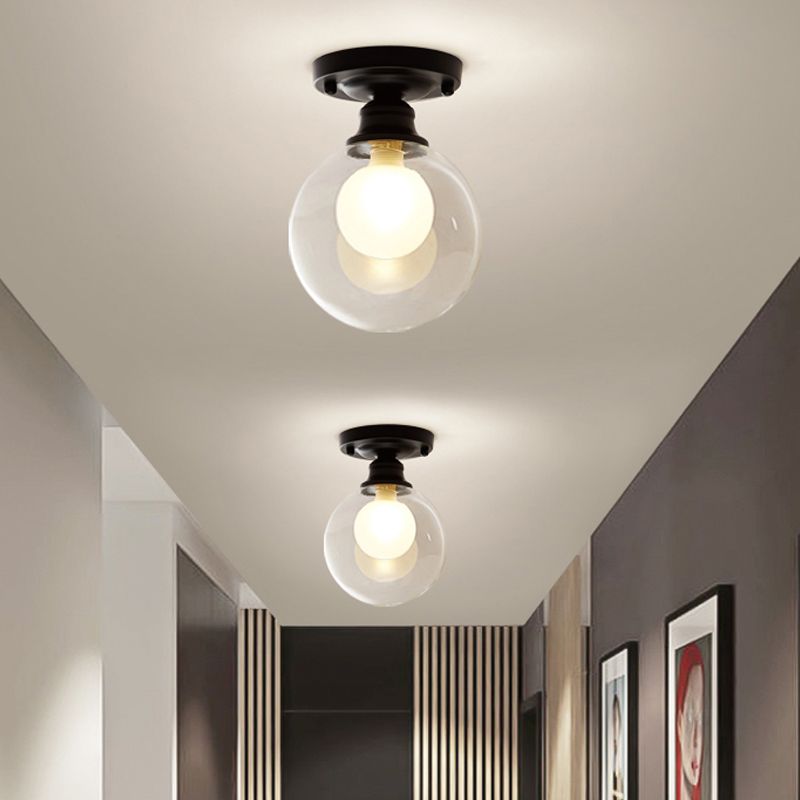 Orb-Glas-Einbauleuchte, moderne Deckenleuchte mit 1 Kopf, transparent, für Schlafzimmer