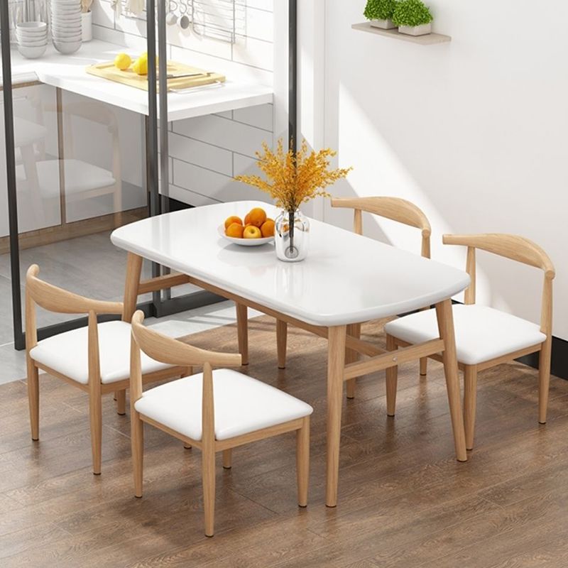 Contemporary Rectangular Dining Table with Legs for 2-4 People