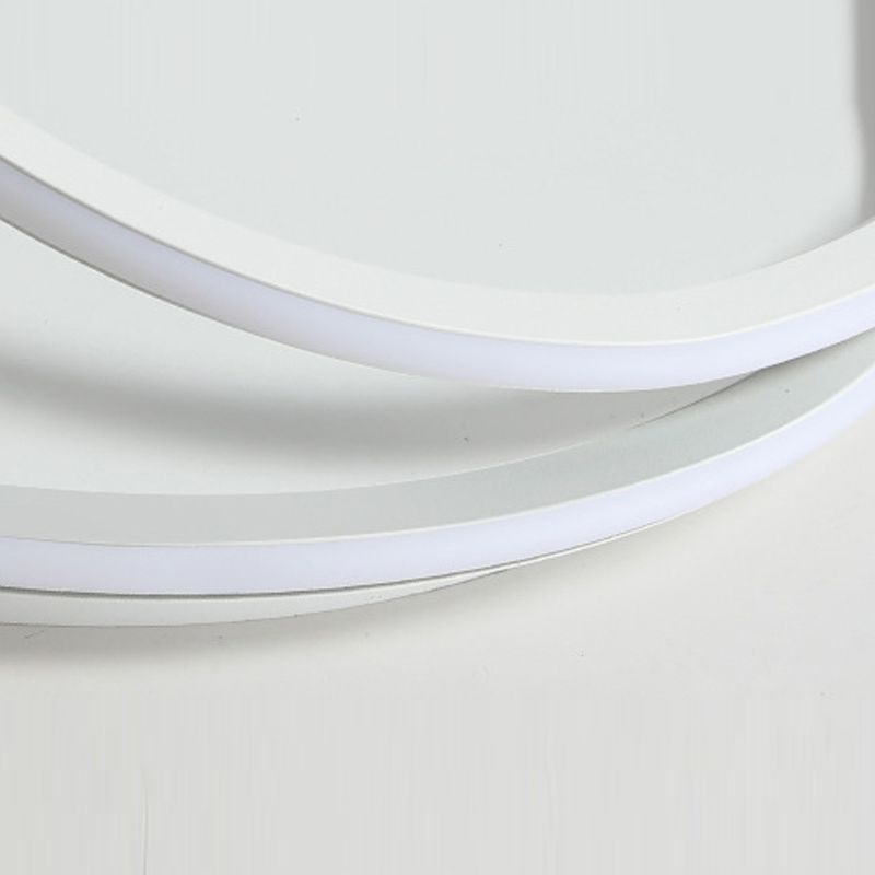 Single Modernism White Flush Mount Lighting Unique Ceiling Light for Bedroom