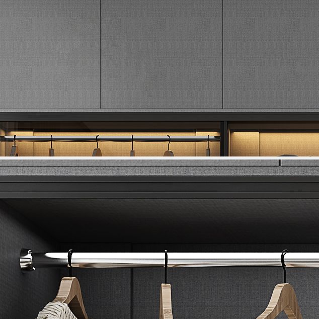 Modern Style Glass Wardrobe Bedroom Wardrobe Closet with 1 Drawer