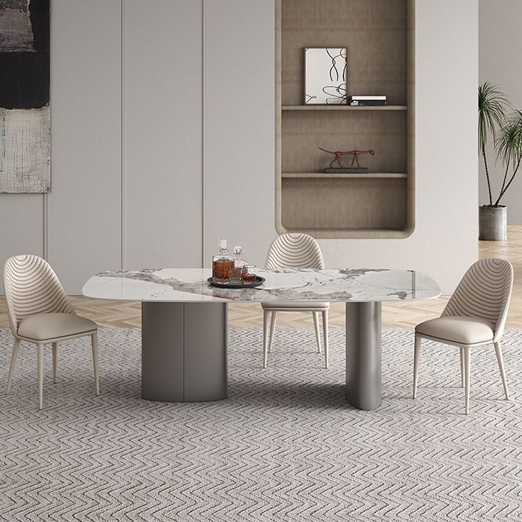 Metal Modern Rectangle Indoor Table Sintered Stone Dining Table for Kitchen and Dining Room