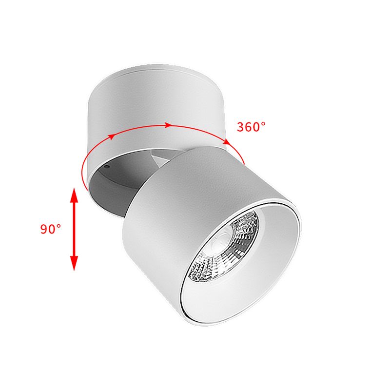 LED Circle Shape Flush Mount Modern Metal Ceiling Lamp with Aluminum Shade for Living Room