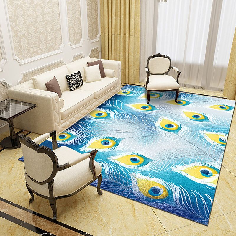 Unique Abstract Patterned Rug Multi Color Contemporary Rug Polypropylene Washable Pet Friendly Non-Slip Backing Rug for Lounge