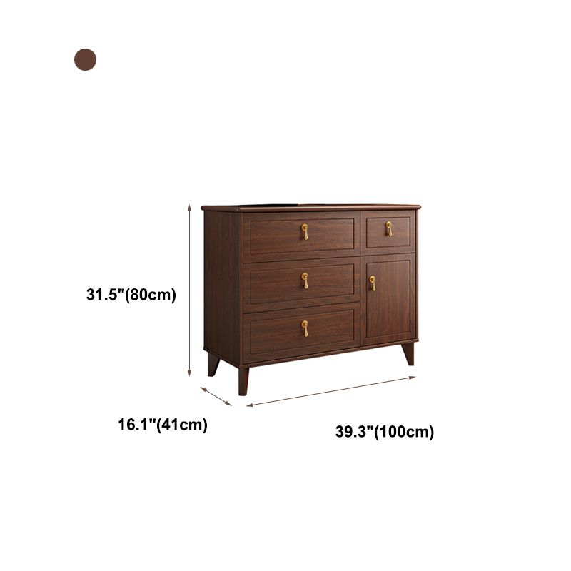 Classic Glam Wood Dresser Brown Dresser with Drawer for Bedroom
