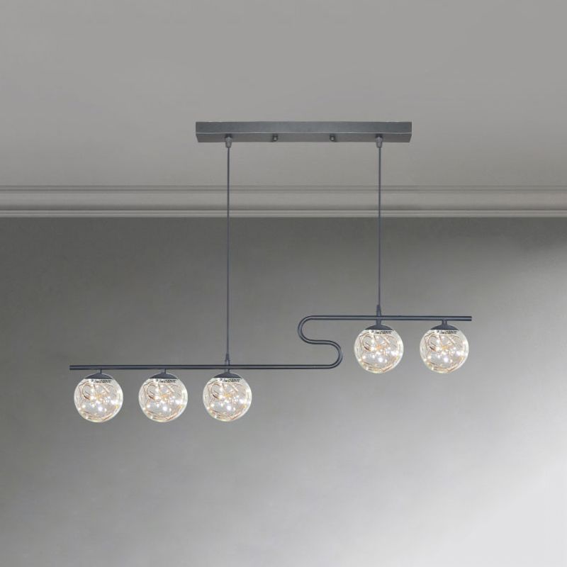 Modern LED Hanging Light Glass Round Island Light Fixture for Kitchen