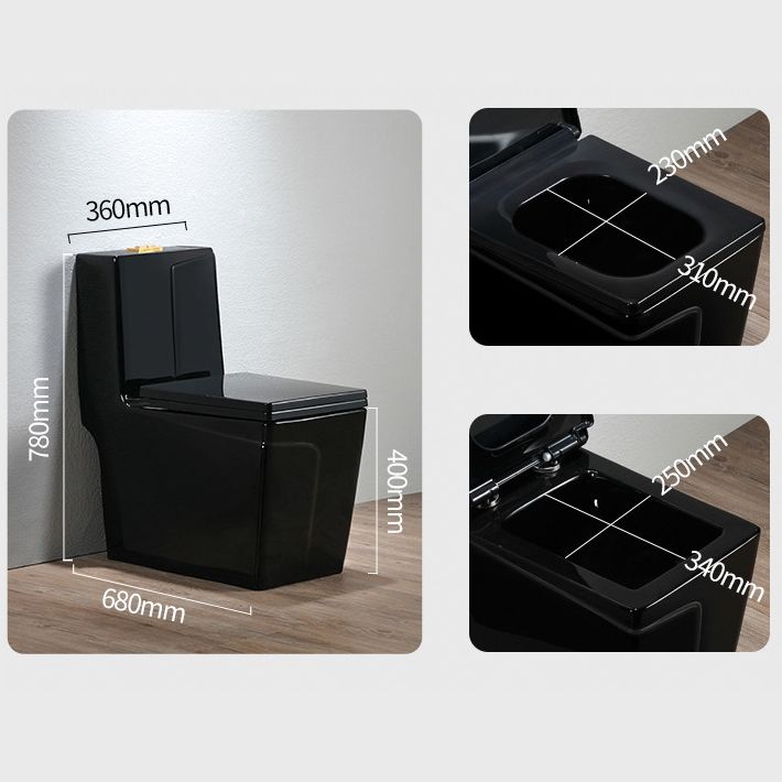 Modern Siphon Jet Toilet Bowl Floor Mount Flush Toilet with Seat