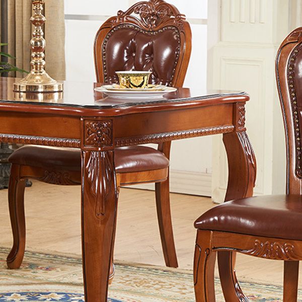 Solid Wood Victorian Rectangular Table Indoor Table with 4 Legs