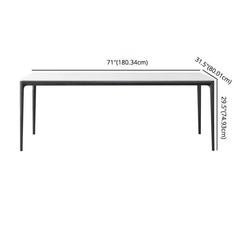 Minimalist Style Dining Table Set with Sintered Stone Table and PU Chairs