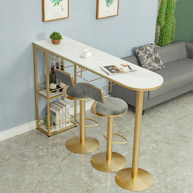 2/3 Pieces Oval Glam Bar Stool and Table Set for Dining Room