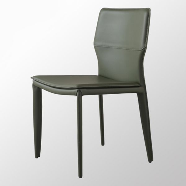 Contemporary Style Dining Chairs Armless Chairs with Metal Legs for Home