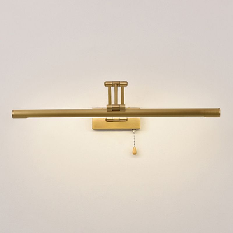 Modern Style Linear Shade Wall Sconce Metal 1-Light Mirror Wall Mounted Lighting